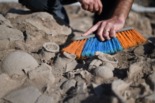 כלים בני 5,000 שנה שהתגלו בחפירה [צילום: יולי שוורץ, רשות העתיקות]