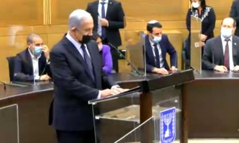 נתניהו בישיבת סיעת הליכוד השבוע [צילום: ערוץ כנסת]