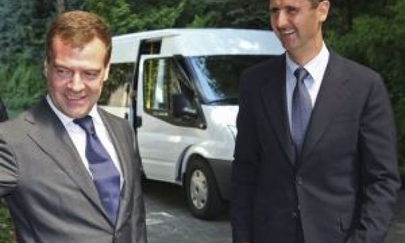 בשאר אסד דמיטרי מדוודב [צילום: AP]