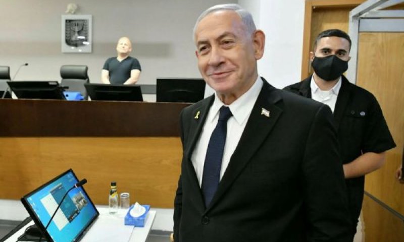 נתניהו היום בבית המשפט [צילום: ראובן קסטרו, פול]