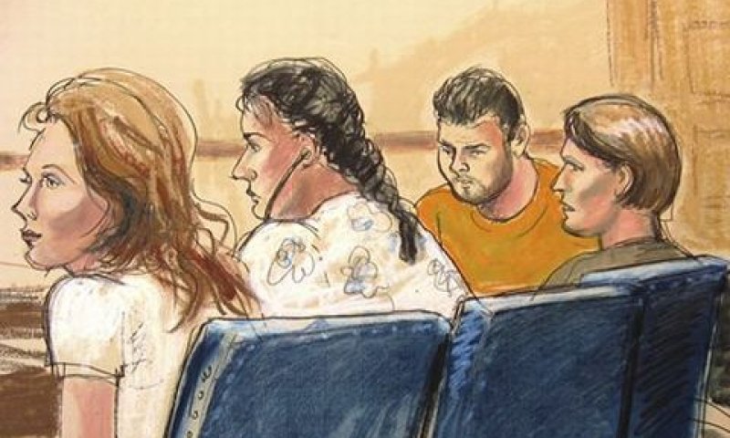 המרגלים האמריקנים בבית המשפט [צילום: AP]