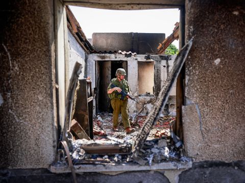 כפר עזה, 10 באוקטובר [חיים גולדברג, פלאש 90]