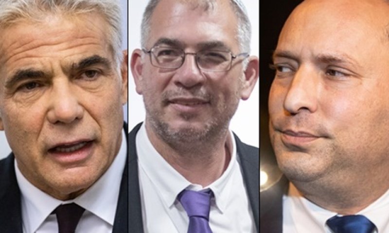 בנט, אורבך ולפיד. אין 61 חתימות [צילום: יונתן זינדל ואוליביה פיטוסי, פלאש 90]