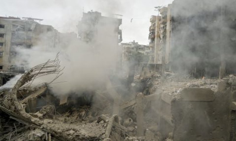 תקיפת צה"ל דרום מזרחית לביירות [צילום: בילאל חוסיין/AP]