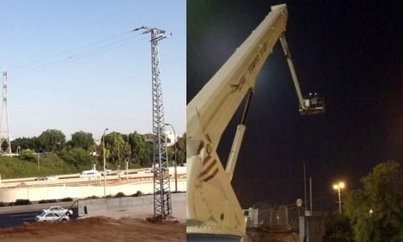 עבודות החשמל מעל נתיבי איילון לפני ואחרי