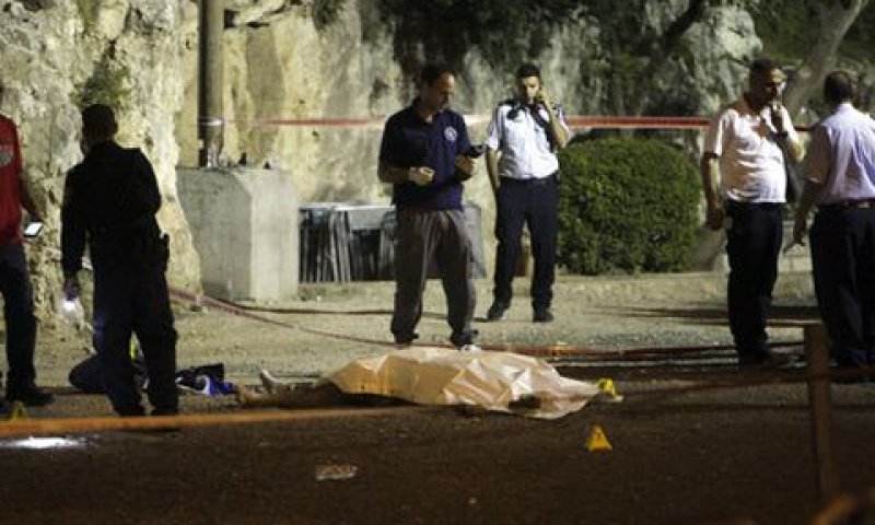 זירת הפיגוע [צילום: מוחמד אילעין/AP]