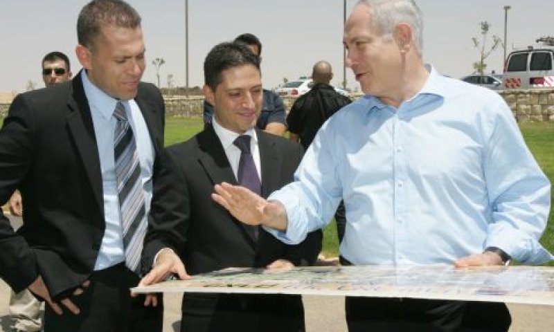 נתניהו, ארדן ודנילוביץ', בסיור בפארק נחל באר-שבע, לפני כ-3 חודשים [צילום: יח"צ]