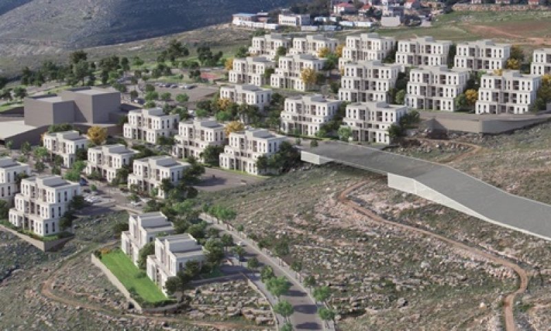 יחידות הדיור והגשר המתוכנן החדש בנוקדים [צילום: המועצה האזורית גוש עציון]