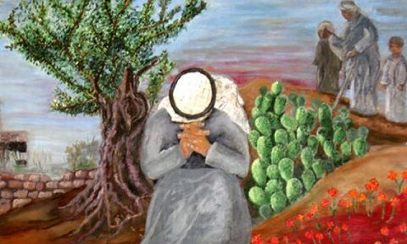 ציור במוזיאון לזכר נרצחי הטבח בכפר-קאם