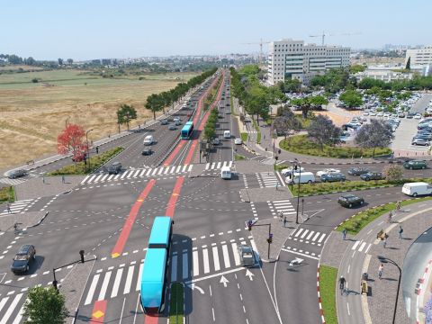הדמיית קו כחול רחובות-רחוב המדע [עדי בואנו/סטודיו ארקפאקט]
