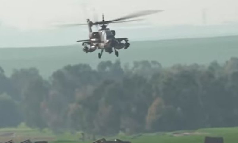 מסוק הקרב העביר את התיעוד לקרייה [צילום: מן הטלוויזיה]