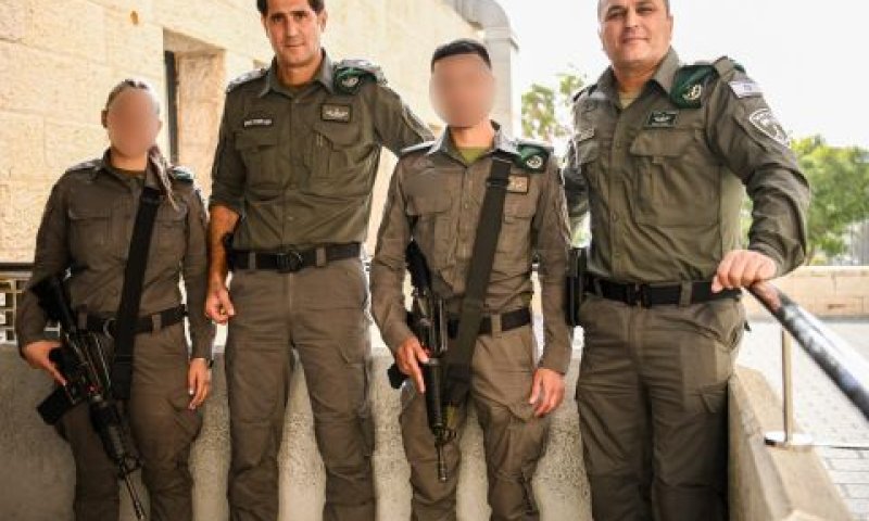 מפקד משמר הגבול, ניצב אמיר כהן והלוחמים [צילום: דוברות המשטרה]