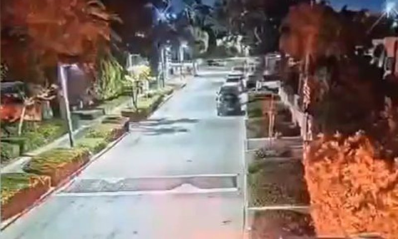חצר בית ראש הממשלה בקיסריה [צילום: מצלמת אבטחה]