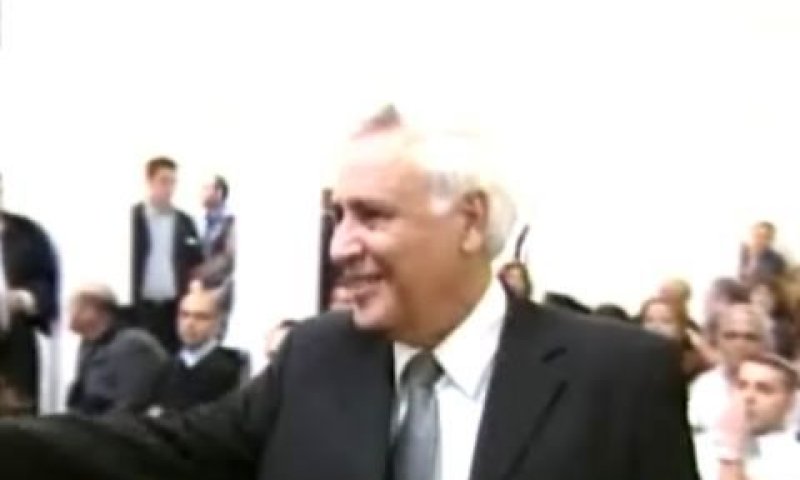 משה קצב בבית המשפט העליון, היום [צילום: מן הטלוויזיה]