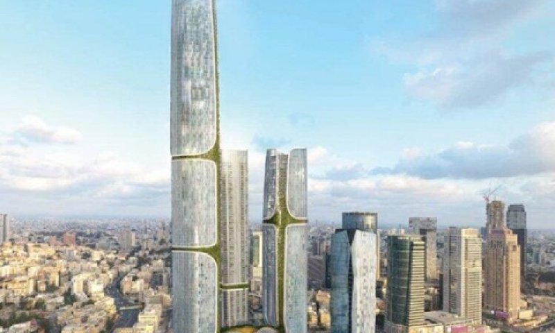 מגדל בן 111 קומות בכפוף לאישור הוועדה המחוזית [הדמיה: משרד dblk ורפאל דה לה פונטיין ועיריית רמת גן]