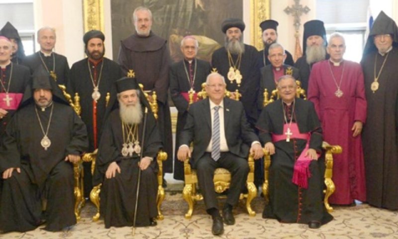 ריבלין וראשי הכנסיות, היום [צילום: מארק ניימן, לע"מ]