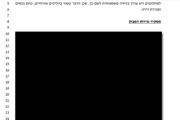 הנוסח המחוק שהפיצה דוברות משרד המשפטים