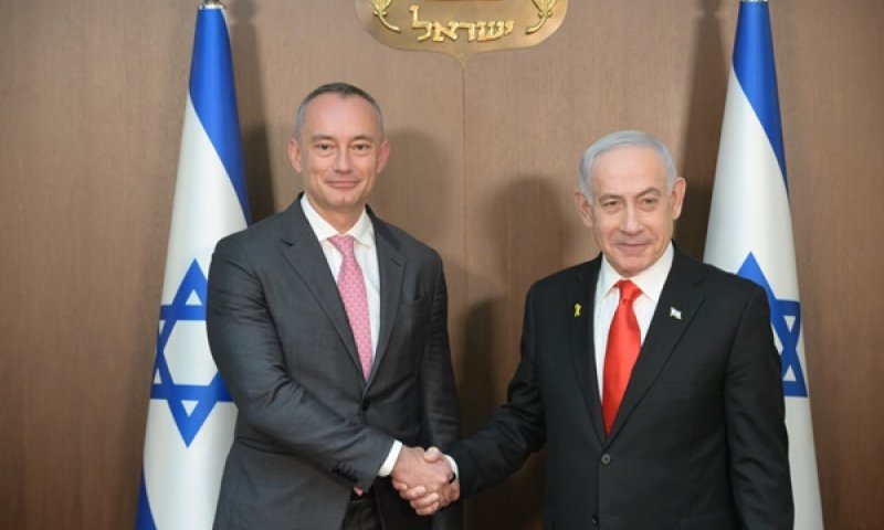 נתניהו ומלדנוב, היום בירושלים [צילום: עמוס בן גרשום, לע"מ]